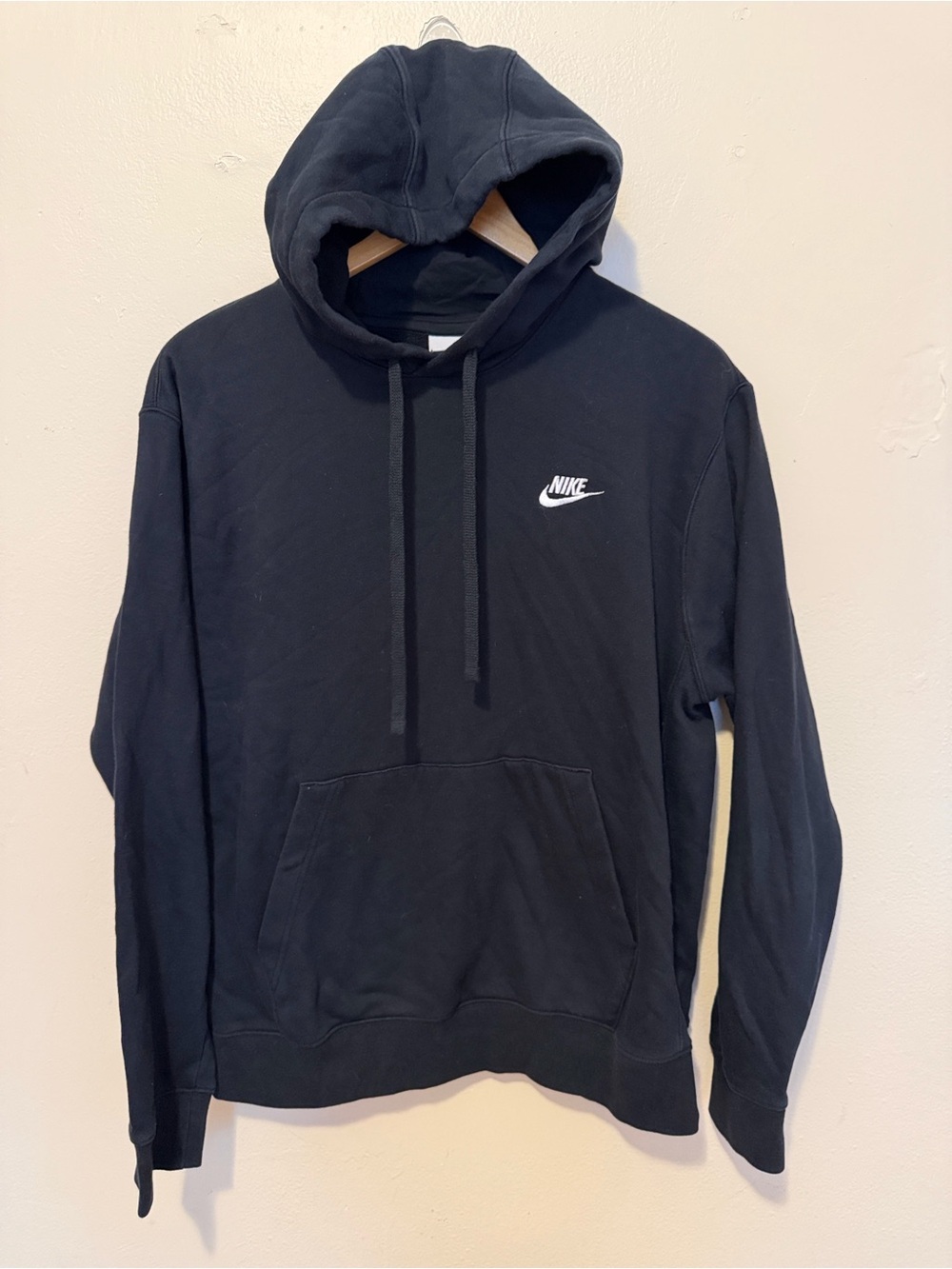 Nike Black Pullover Hoodie with White Swoosh